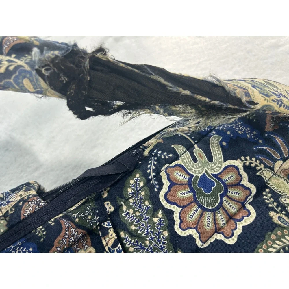 Vera Bradley Mediterranean Blue Quilted Cotton Floral Paisley Backpack Bag